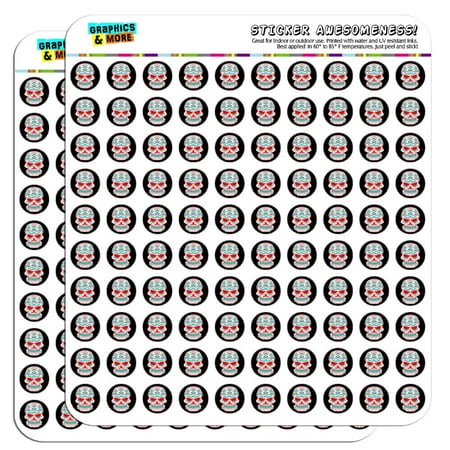 mexican day of the dead skull 1/2" (0.5") scrapbooking crafting stickers