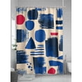 thumbnail image 5 of Shower Curtains Abstract Blue Red Geometric Bath Curtain Modern Art Waterproof Bathroom Shower Curtain Set with Hooks Decoration 36 x 72 Inches, 5 of 7
