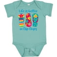 thumbnail image 3 of Inktastic Life is Better Flip Flops Girls Baby Bodysuit, 3 of 5