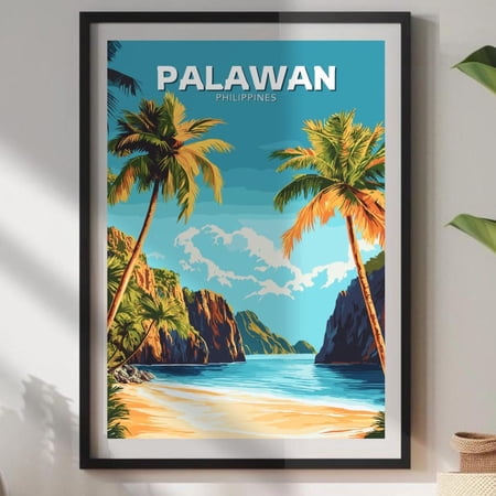 Palawan Travel Poster: Philippines Tropical Island Art Home Decor Office Wall Art