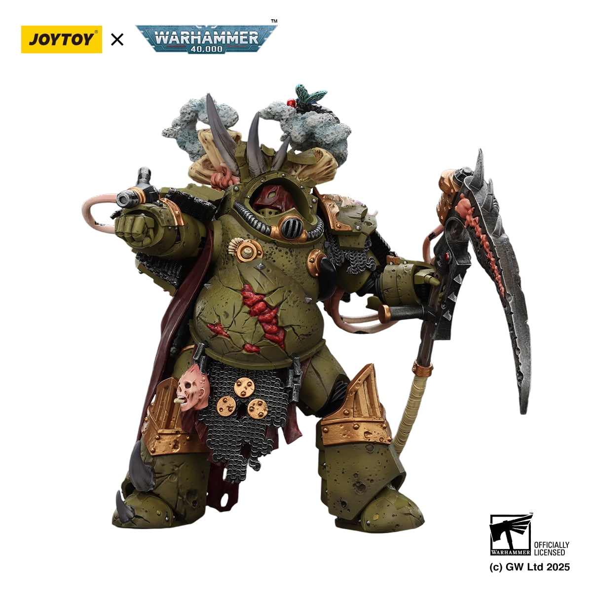 [IN STOCK] JOYTOY Warhammer 40K 1/18 Action Figures Death Guard Deathshroud Terminator 1 with Manreaper and Plaguespurter Gauntlet