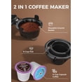 thumbnail image 2 of Single Serve Coffee Maker, Coffee Brewer for K-Cups Pods and Ground Coffee, Capsule Coffee Machine with 40 Oz Water Tank, 5 Brew Sizes Up To 14 Oz, Black, 2 of 7