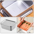 thumbnail image 2 of Contenedor de acero inoxidable para almacenar alimentos con tapa para organizar la cocina, recipientes herméticos para preparar alimentos, contenedor portátil para organizar el refrigerador., 2 of 7