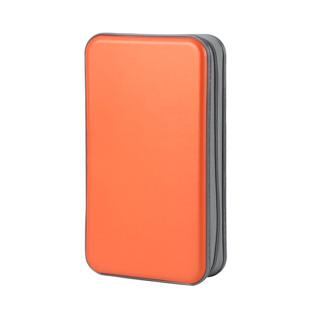 96 Capacity CD Case,Orange Hard Plastic CD/DVD Holder Portable Wallet ...