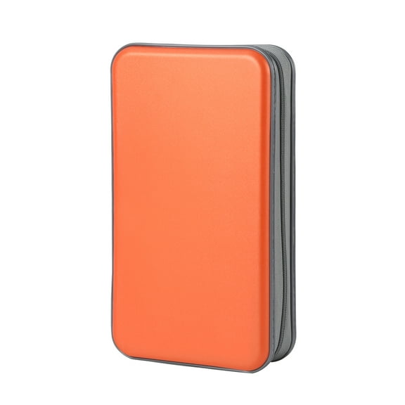 96 Capacity CD Case,Orange Hard Plastic CD/DVD Holder Portable Wallet