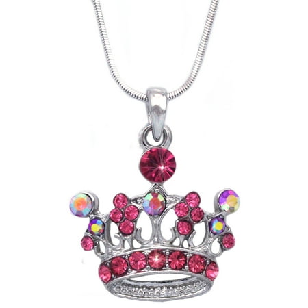 Crowned Skull Pendant - cocojewelry Queen Princess Crown Tiara Pendant Necklace