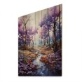 thumbnail image 2 of Designart "Whispering Violets in the Forest III" Floral Print on Natural Pine Wood, 2 of 5