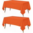 thumbnail image 1 of Kitchen White Rectangle Table Cloth 2 Pack [60x102 Inches] Nappe de Table Rectangulaire Machine Washable Polyester Table Cover for Dining, Picnic, Parties, Events, Weddings and Restaurants, 1 of 10