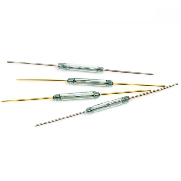 10 Pcs Reed Switch Magnetic Switch 2x14mm Normally Open Induction Switch 10W 100VDC for IoT Projects Glass Quick and Responsive