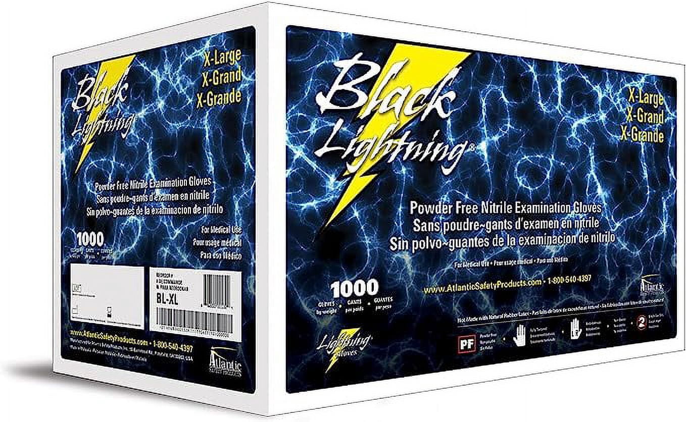 Black Lightning® Gloves - 1000 Black Nitrile Gloves per Case