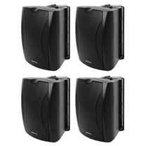 4) Rockville WET-5B 70V 5.25" IPX55 Black Commercial Indoor/Outdoor Wall Speakers