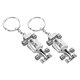 thumbnail image 1 of MERRYHAPY 2Ud Llavero Colgante De Exclusivo Auto Racing En Metal Color Plata Para Regalo, 1 of 8