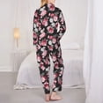 thumbnail image 6 of Goofa Rose Flowers Printed Women’s 2 Piece Pajama Set Super,Pajamas Women's Long Sleeve Sleepwear Soft Button Down Loungewear Pjs Lounge Set Nightwear-, 6 of 9