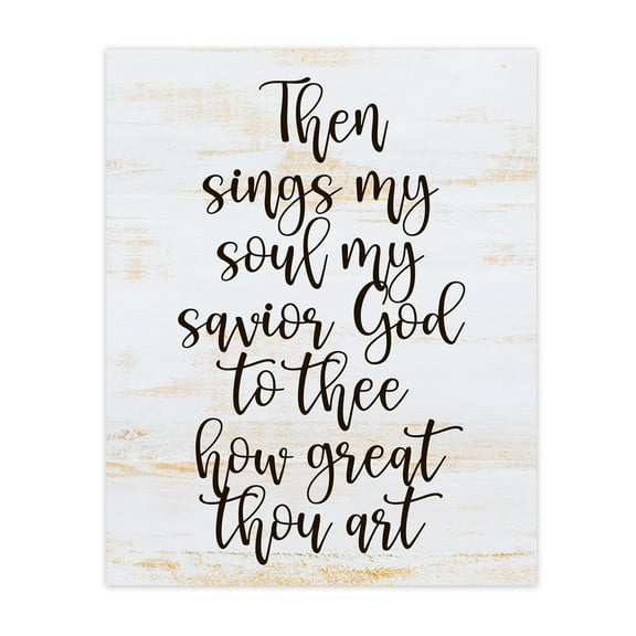 Then Sings My Soul - Inspirational Christian Wall Art   Worship Music Decor for Home, Office, Church, Religious Gift