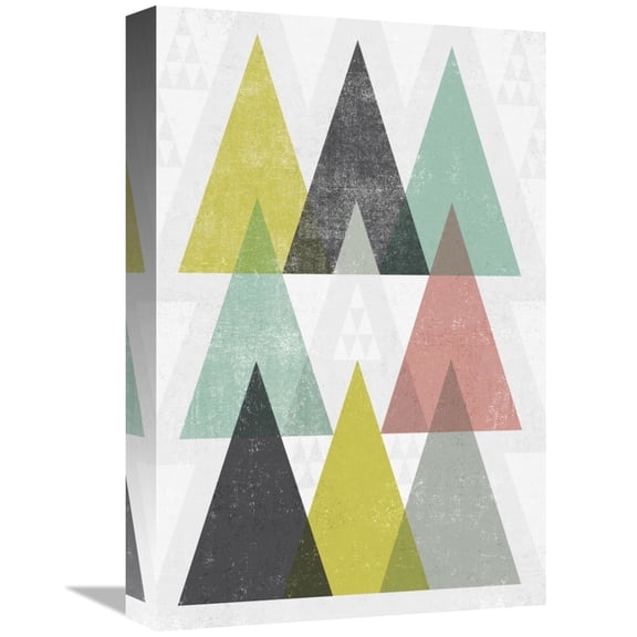 Global Gallery's 'Mod Triangles IV' By Michael Mullan Stretched Canvas Wall Art
