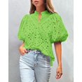 thumbnail image 4 of Remera PRETTYGARDEN Verano 2025 Encaje Cuello en V Verde Talle L, 4 of 7