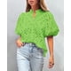 thumbnail image 4 of Remera PRETTYGARDEN Verde Pasto Cuello en V con Encaje XXL, 4 of 7