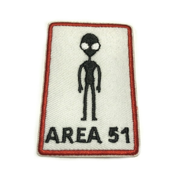 Area 51 Alien Embroidered Patch Iron/Sew-On Applique X-Files Cryptid Mystery