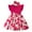 Hot Pink, variant on WOYY Girls Flowers Print Bow Ruffle Sleeveless Dress with Headband Set