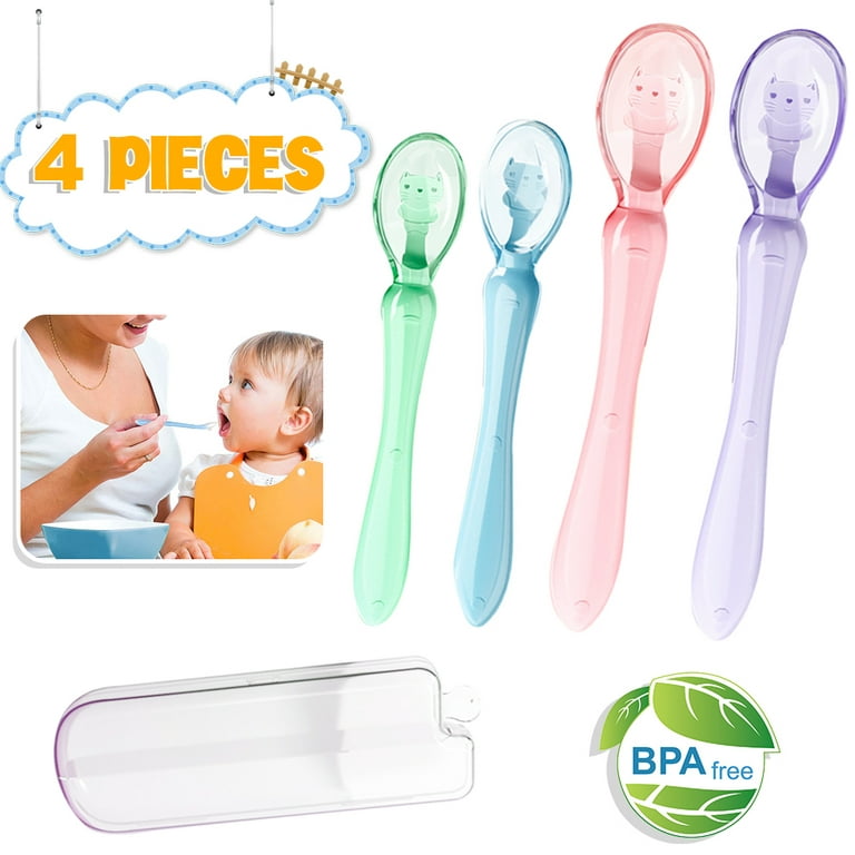 Silicone Baby Spoons - 4 Pack