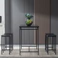 thumbnail image 6 of Veryke Industrial Style 5 Piece Dining Table Set, Metal Frame Table and 4 Stools in Black, 6 of 10