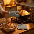 thumbnail image 6 of Set of 2 Oven Mitts and Pot Holders, Heat Resistant Kitchen Gloves Microwave Safe, Thick Cotton Padding Soft Interior, Hanging Loop Convenient Storage, for Baking Grilling Stovetop Countertop, 6 of 6