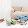 thumbnail image 6 of Unique Bargains Collapsible Storage Bin Basket with Handle for Shelves Organization Blue, 6 of 8