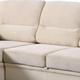 thumbnail image 3 of Exie 98 Inch 2 Piece Sectional Sofa, Pull Out Bed, Storage, Beige Velvet- Saltoro Sherpi, 3 of 5