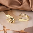 thumbnail image 7 of Lancharmed Gold Plated Studs Earrings for Womens,Wide Gradient Hoops Earring Wedding Gifts, 7 of 7
