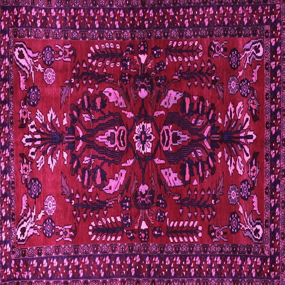 Ahgly Company Indoor Square Persian Pink Traditional Area Rugs, 7' Square