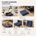 thumbnail image 5 of Floor Pillow 22x22 Inch, Large Square Meditation Pillows Seating for Adults, Tufted Corduroy Floor Cushion for Living Room Tatami, Navy, 5 of 6
