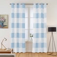 thumbnail image 2 of Blue Checkered Kitchen Curtains 84 Inch Length, Blue White Buffalo Plaid Grommet Top Bedroom Living Room Curtains, Light Filtering Cafe Curtain Drapes 2 Panels Set 84''x84'', 2 of 9