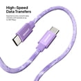 thumbnail image 5 of Powertek Marble 6ft USB-C to USB-C Cable, Purple, 60W Fast Charging, Silicone Marble Design, Smooth Data Transfer, 5 of 7