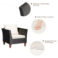 thumbnail image 6 of Patiojoy 3-Piece Wicker Patio Furniture Set Outdoor Conversation Set w/ Cushions & Coffee Table, 6 of 10
