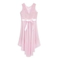 thumbnail image 4 of iEFiEL Girls Lace Floral Wedding Birthday Party Dress High Low Pendulum Chiffon Graduation Ball Dress, 4 of 7