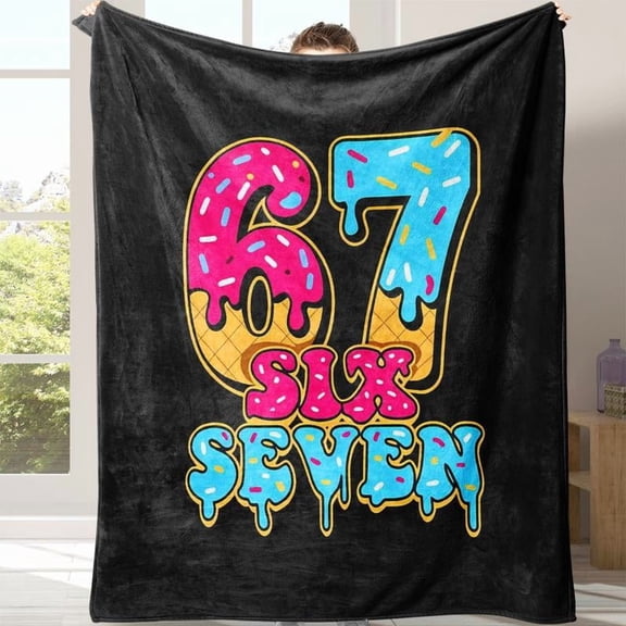 six sevenSoft Flannel Blanket for Sofa Bed, Warm and Comfortable Nap Blanket, Lightweight Travel Camping Cover, Home Office Chair Bed Throw