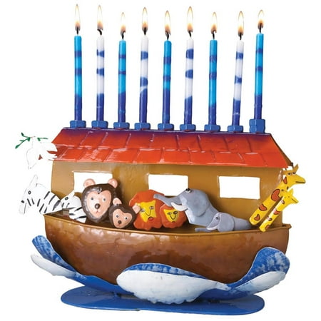 11.5" Handcrafted Noah's Ark Childrens Chanukah Hanukkah Menorah