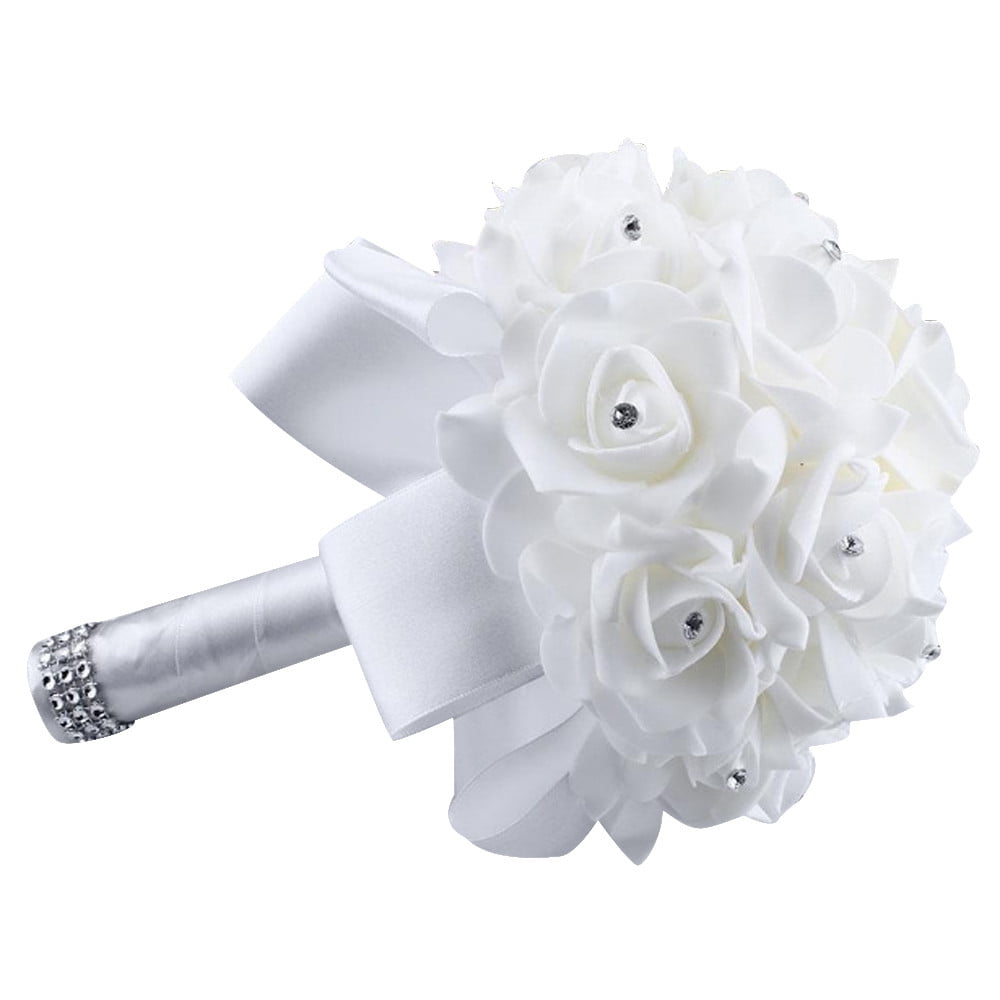 12 Luxury Silver Bow Pick Stem Pearl On Wire Weddings Bouquet Foam Flowers 