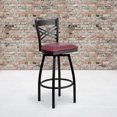 thumbnail image 4 of HERCULES Series Black ''X'' Back Swivel Metal Barstool - Burgundy Vinyl Seat, 4 of 6