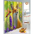 thumbnail image 6 of Fox Hummingbird Shower Curtains for Bathroom, Lavender Flowers Oil Painting Waterproof Fabric Shower Curtain for Bathroom Bathtub Decoration, Machine Washable, 72"x84", 6 of 9