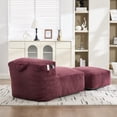 thumbnail image 5 of Big Bean Bag Chair for Adults, Memory Foam Lounger Sofa with Ottoman, Comfy Corduroy Beanbag for Living Room, Bedroom, Wine Red, 5 of 12