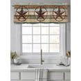 thumbnail image 4 of Farmhouse Country Star Valances for Windows, Rod Pocket Kitchen Valance Curtains - Soft & Washable Small Window Treatment for Living Room,&nbsp;Bathroom, Vintage Wooden Texture , 42x12 Inch, 1 Panel, 4 of 9