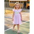 thumbnail image 4 of BemeyourBBs Toddler Baby Girl Back to School Dress KidsKindergarten Outfits Little Baby Girl Gingham Plaid Summer Dress Flying Sleeve Stationery Apple Embroidered Doll Collar Casual A Line Dress, 4 of 9