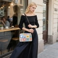 thumbnail image 5 of FORMRS Women Crossbody Purse with Chain Strap Vegan Leather Shoulder Handbag, Blue Flowers, 5 of 7
