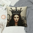 thumbnail image 2 of JEUXUS  Black Word Art Queen Crown Lover Valentine's Day Home Sofa Chair Bed Decoration Lumbar Pillowcase  Decorative Throw Pillow Cover Case Rectangular, 2 of 5