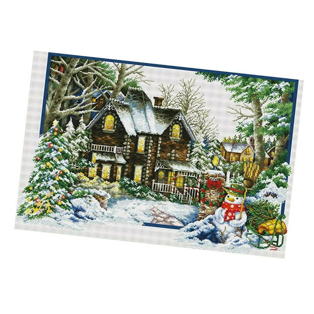 GUOOL Stamped Cross Stitch Kits 11CT Embroidery Cloth DIY Needle Crafts - Winter