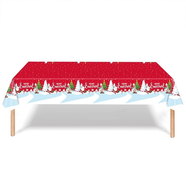 Jusqu'à 65% de Réduction sur la Nappe Jetable SMihono, Nappe de Table Créative en PVC Imprimé de Noël, Fête Decor