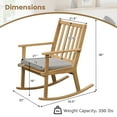 thumbnail image 3 of Gymax 2PCS Wooden Rocking Chair w/Removable Cushion & Ergonomic Slatted Backrest, 3 of 10