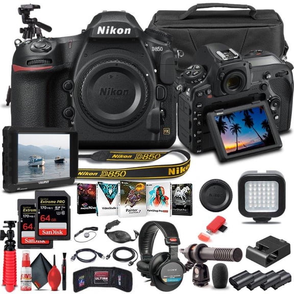 Nikon D850 DSLR Camera Body Only 1585 - Pro Bundle