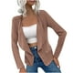 thumbnail image 4 of Chaqueta de oficina de manga larga delgada con solapa y cremallera sólida para mujer Pompotops  qwe19218, 4 of 9